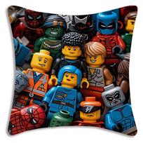 Šaunus žaidimui „Lego“ pagalvių užvalkalas Animacinis dekoratyvinis namų sofos užvalkalas Dvipusis spausdinimas Trumpas pliušas Mielas pagalvės užvalkalas 30cmx30cm