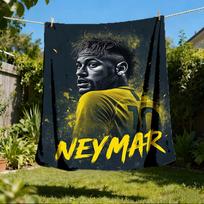1 vnt. Neymar lauko flanelės pledas mergaitėms, minkštas, lengvas, puikiai tinkantis stovyklavimui ir dovanoti, skaitmeninis 80x120cm