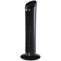 HOMCOM pjedestalo ventiliatorius 45 W bokšto ventiliatorius tylus, 3 vėdinimo lygiai, 70° osciliacija, ABS, juodas, Ø27 x H75 cm
