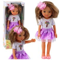 Lėlė su violetine suknele Pretty Girl, 32 cm