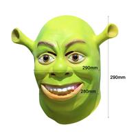 Halloween Latex Mask Shrek Mask Masquerade Funny Full Head Green Mask Halloween Cosplay Latex Masks, Creative Halloween Gift One Size žalia