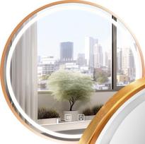 Veidrodis LED MMJ, Brush Rose gold, 60 cm