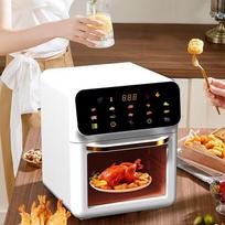 Large Capacity Multifunctional Air Fryer Oven with EU/US/UK Compatibility tamsiai pilka spalva
