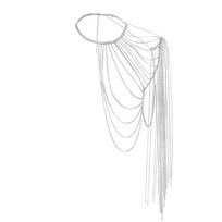 Sexy Shoulder Necklace Chain Adjust Creative Shoulder Chain with Long Fringes 1 sidabras