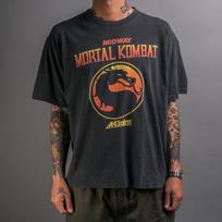 1993 m. Mortal Kombat vaizdo žaidimo išleidimo reklaminis juodas marškinėlis Unisex marškinėlis L