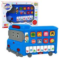 Edukacinis pianinas "Autobusas" vaikams, mėlynas