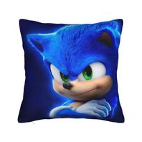 Dekoratyvinė pagalvės užvalkalas Animacinis S-Sonic Aksesuarai Kėdė Mesti pagalvės užvalkalas Kvadratinis stilius Daug dydžių 12x12Inch