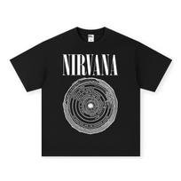 Vintažiniai NIRVANA Amerikietiško Retro Stiliaus Sunkūs Skalbti Trumpomis Rankovėmis Vyriški Marškinėliai XL