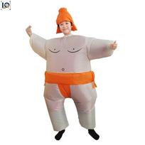 Halloween Sumo Inflatable Costume – Funny Party Cosplay Suit Child 120-150CM raudona