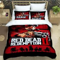 Red Dead Redemption 2 Patalynės Komplektai Išskirtinių Reikmenų Rinkinys Spausdinta Antklodės Užvalkalas Lovos Antklodės Komplektas Patalynės Rinkinys Prabangi Gimtadienio Dovana EU Single(135*200cm)3pcs