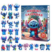 Stitch Advent Calendar Box Lilo Stitch Blind Box 24 Day Model Anime Figure Countdown Calendar Ornament Christmas Gifts Silicone version