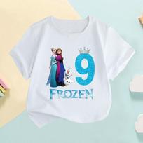 Frozen Anna Elsa Princesės Skaičių Spaudinys Mergaičių Drabužiai Gimtadienis Vaikų Marškinėliai Kūdikio Vaikų Marškinėliai 110