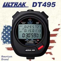 ULTRAK DT495 Elektroninis chronometras, 100 takelių, 3 eilučių ekrano laikmatis lengvosios atletikos treniruotėms skaidri/violetinė