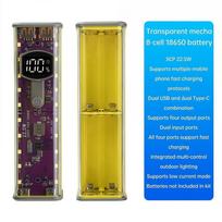 PD 22.5W 45w 8x18650 Power Bank Case Fast Charging USB+Type-C Port Battery Storage Box Transparent LED Screen DIY Battery Box