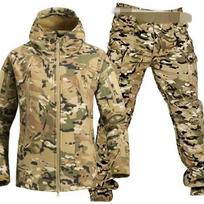 Žieminiai vandeniui atsparūs striukių komplektai vyrams lauko softshell žygio striukės kostiumas flisinės kargo kelnės XS