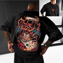 Japoniški Charizard grafiniai marškinėliai Vyriški oversized drabužiai Harajuku Y2K trumpomis rankovėmis Vyriški 100% medvilnės laisvalaikio drabužiai S