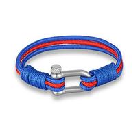 Stainless Steel U Buckle Trend World Cup Flag Umbrella Rope Unisex Bracelet