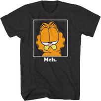 Garfield marškinėliai vyriški Meh Dideli Character Print Dideli ir aukšti Suaugusiųjų Tee S juoda