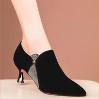 zapatos de mujer women fashion pointed toe black spring & summer slip on ankle shoes lady classic comfort crystal shoes ga683 35