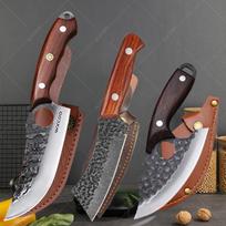 3 vnt., Nerūdijančio plieno virėjo peilis Virtuviniai peiliai Mėsos kapoklė Mėsininko peilis Kaltinis kaulinimo peilis Kepsnių mėsos gaminimo įrankis 3pcs,with cover