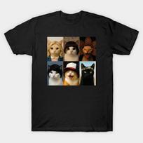 Men Black Print T-shirt Stranger Cats No-Cut Transfer Paper Print Cotton Tshirt 4XL juoda