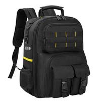 Professional Work Shoulder Bag Wear Resist Thicken Tool Backpack Hardware Tool Storage Bag for Construction Contractors Plumbing geltona