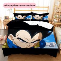 Vegeta Dragon Ball Pattern Bedding Home Decoration Birthday Gift (1 * duvet cover + 2 * pillowcase, without core) 135x200cm