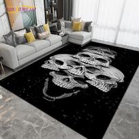 Baisus kaukolės meno kilimas, Kilimai svetainei, miegamojo dekoravimui, Kilimėlis sofai, foteliui, Virtuvės, vonios grindų kilimėlis 60*90cm