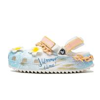 Crocs Hiker Clog Summer Walk Crocs Classic Cool Walk National Tide Chain Decorative Buckle Hole Shoes Unisex Blue 41-42