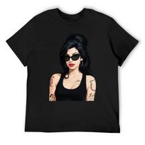 Amy Winehouse - Šlovės žvilgsnis#2 Marškinėliai kawaii drabužiai Vyriški marškinėliai Drabužiai medvilniniai marškinėliai su grafika vyriški vintažiniai marškinėliai S