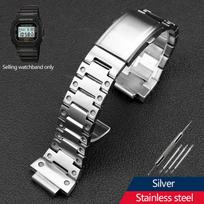ONEDW-5600 Metalinis laikrodžio dirželis G-SHOCK C-asio DW5600 GW-B5600 GW-M5610 modifikacijai Solidus nerūdijančio plieno laikrodžio dirželis Apyrankė 16mmMN 16mm sidabras