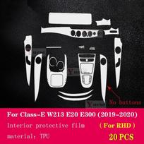 For Mercedes-Benz E-Class W213 - Interior Center Console Transparent TPU Protective Film Anti Scratch Sticker Left Hand Drive