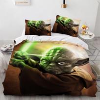 Animaciniai Yoda patalynės komplektai Anime filmai Antklodžių užvalkalų komplektai Antklodės užvalkalas Pagalvės užvalkalas Kawaii Vaikams Berniukams Gimtadienio dovanos EU Single(135*200cm)3pcs