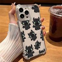 Miela pora Toothless Dėl iPhone 17 AIR 16E 16 15 14 13 12 mini Pro Max Plus Kampai Apsauga nuo kritimo Skaidrus telefono dėklas iPhone 12