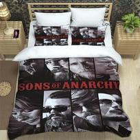 Sons Of Anarchy Retro patalynės komplektas miegamajam Minkšti modernūs užtiesalai Patogus vaikiškas antklodės užvalkalas Užvalkalas antklodei ir pagalvės užvalkalas EU Single(135*200cm)3pcs