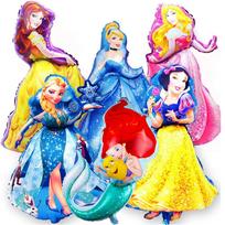 6 vnt./rinkinys Princess folijos balionai Gimtadienio vakarėlio dekoracijos su Belle, Elsa, Ariel