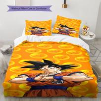 Son Goku Rašto Patalynė, Antklodės Komplektas Antklodės Užvalkalas Pagalvės Užvalkalas Namų Gimtadienio Dovana (1 * antklodės užvalkalas + 2 * pagalvės užvalkalai, be šerdies) 135x200cm
