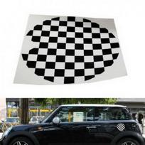 Juodai baltų languotų raštų vinilinė lipdukas Mini Cooper degalų bako dangteliui