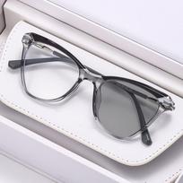 Anti Blue Light Photochromic Myopia Glasses Outdoor Color Changing Short Sight Sunglasses Women MenNew Design Cat Eye Near Sight Eyewear-4.0 0