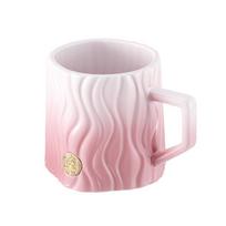 Starbucks Pink Stripe Embossed Ceramic Mug