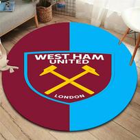 West Ham United apvalus kilimas, kilimėlis svetainei, miegamajam, sofai, žaidimų kambariui dekoruoti, neslystantis grindų kilimėlis 80cmx80cm