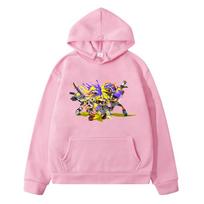 Splatoon 3 žaidimo animaciniai džemperiai su gobtuvu Sudaderas ilgomis rankovėmis berniukams mergaitėms žiemos džemperiai su gobtuvu minkšti vaikams kawaii drabužiai kasdienis megztinis 130 rožinė