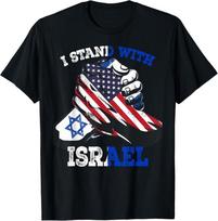 Palaikykite I Stand With Israel Žydų paveldas Izraelio vėliava Unisex marškinėliai XXL