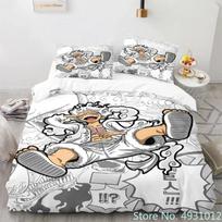Vaikams Berniukams Anime Vienas Gabalas Patalynės Komplektas Nika Luffy 5 Pavara Antklodės Užvalkalas Pagalvės Užvalkalas Antklodės Užvalkalų Komplektas Viengulis Karalienės Karaliaus Dydis EU Single(135*200cm)3pcs white