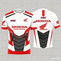 Honda Quick Dry Racing vyriški geometrinio 3D rašto motociklininko sportiniai marškinėliai trumpomis rankovėmis, lengvi lauko T-shirt S