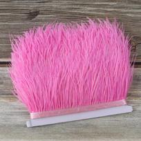 Feather1M Aukštos kokybės violetinės natūralios spalvos stručio plunksnos Plumas Dekoratyvinės scenos vakarėliui 6-8CM Kraštinė juostelė Vestuvinės suknelės Siuvimo amatas tamsiai rausva spalva