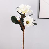Didelė dirbtinė magnolijos gėlė, rankų darbo, tikro prisilietimo, dirbtinė magnolijos šaka, realistiška EVA dirbtinė orchidėja, sodo dekoracija balta