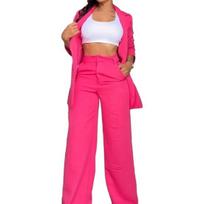 Women's Two Piece Suit Casual Blazer Wide Leg Dressy Jacket And Business Outfit Pants Set Formal Office Work S geltonos žalios spalvos