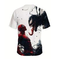 Marvel Vyriški Venom trumpomis rankovėmis madingi marškinėliai Superherojų Anime T-shirt Žmogus-voras T-shirt S white