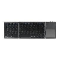 Sulankstoma klaviatūra su lietimplate Trys „Bluetooth“ klaviatūros Mini klaviatūra Įkraunama klaviatūra, skirta PC Windows Android IOS Mac juoda